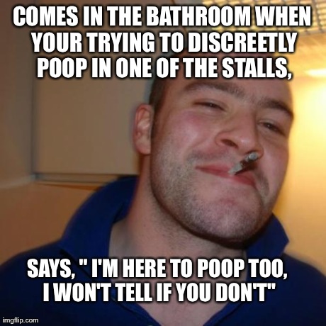 As a girl needing to use a public restroom, I was never so happy to have an awkward bathroom convo.