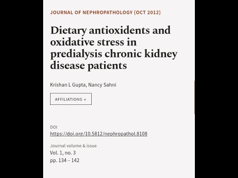 Dietary antioxidents and oxidative stress in predialysis chronic kidney disease patie… | RTCL.TV